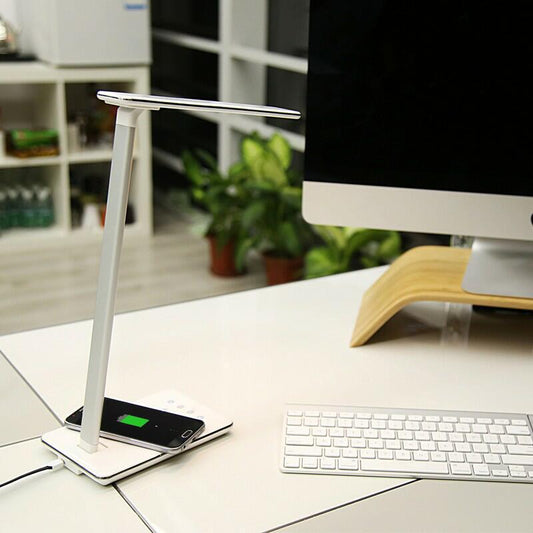 LED Desk Lamp with Wireless Charging - Touch Control Reading Light
