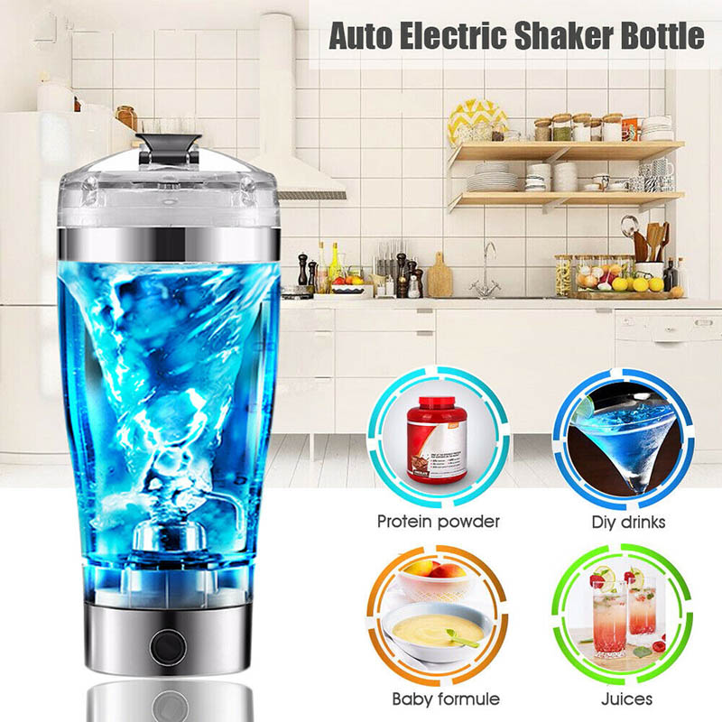Electric Protein Shaker Bottle - USB Rechargeable Mixer for Smoothies & Fitness Drinks