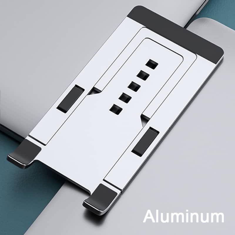 adjustable aluminium tablet stand in silver for secure device support
