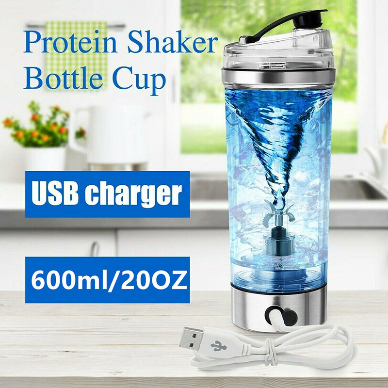 Electric Protein Shaker Bottle - USB Rechargeable Mixer for Smoothies & Fitness Drinks