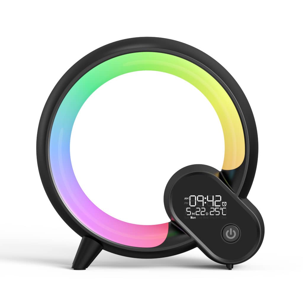 Giggly Gear colour changing alarm clock UK with rainbow LED light and digital display desk accessory