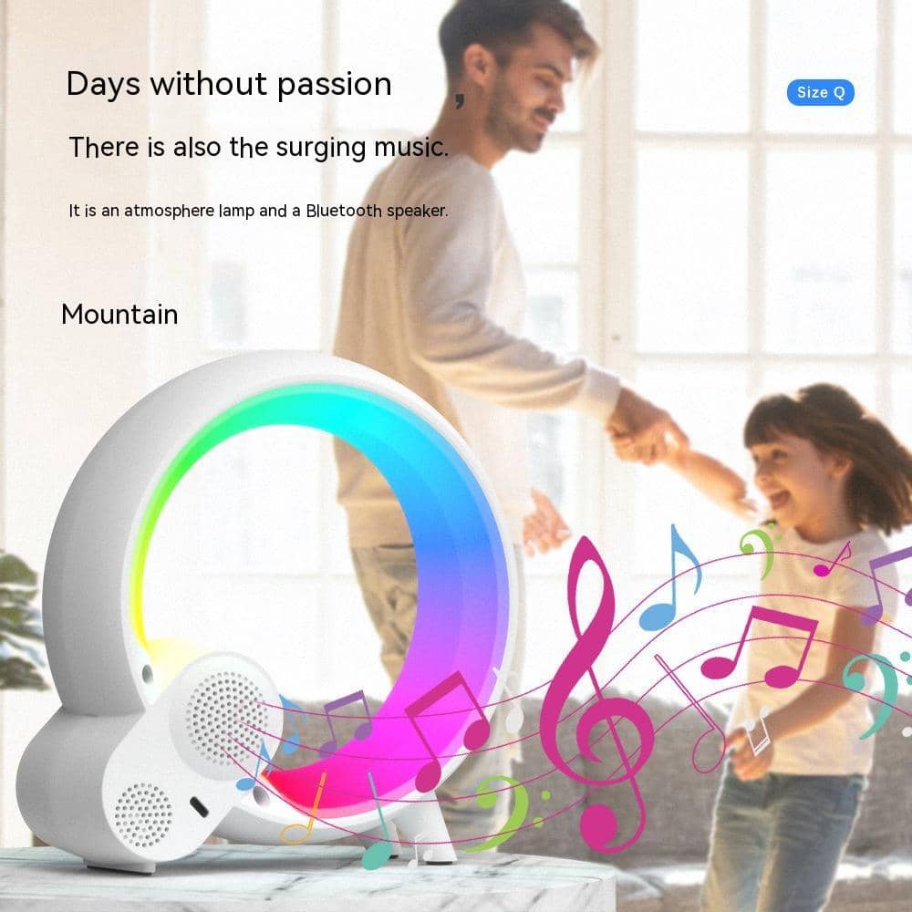 Giggly Gear colour changing alarm clock UK in white with Bluetooth speaker and mood lighting