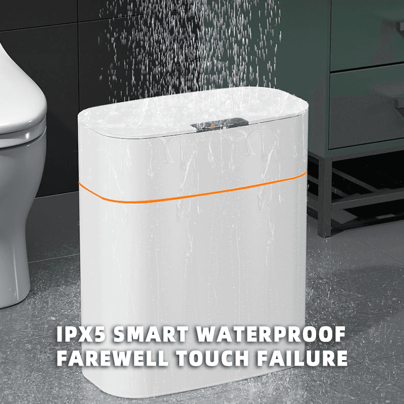 Giggly Gear compact sensor waste bin UK white waterproof for bathroom use