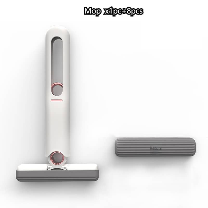 Giggly Gear white and grey compact desk cleaning tool with detachable mop head for office use