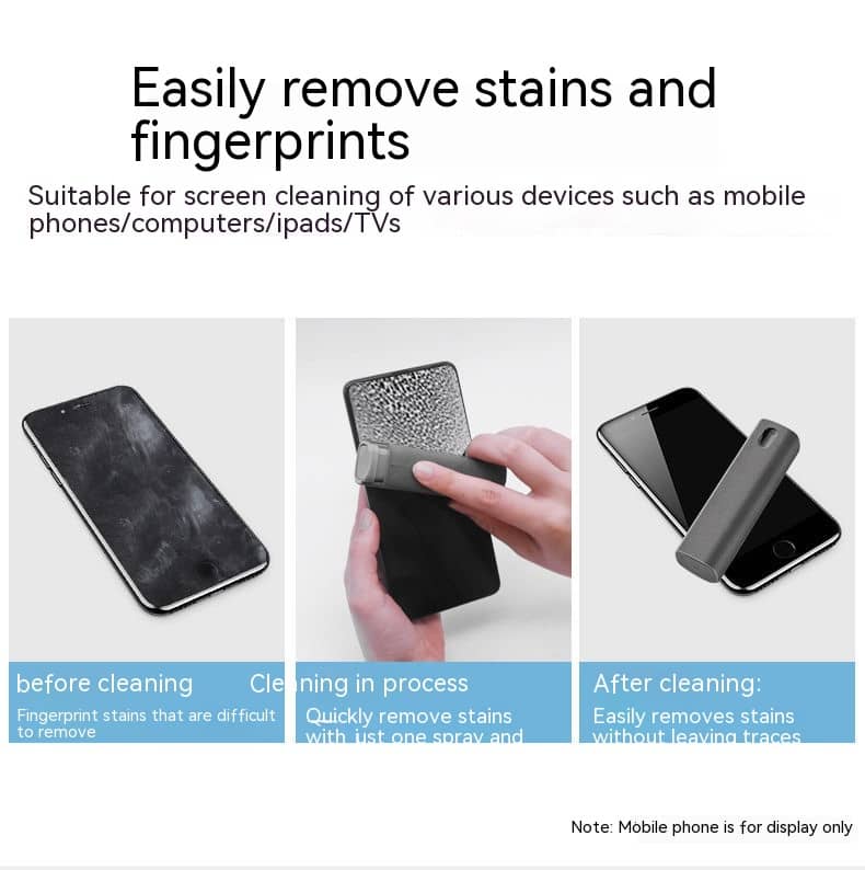 Giggly Gear screen cleaning spray with integrated wipe for mobile phones and electronic devices