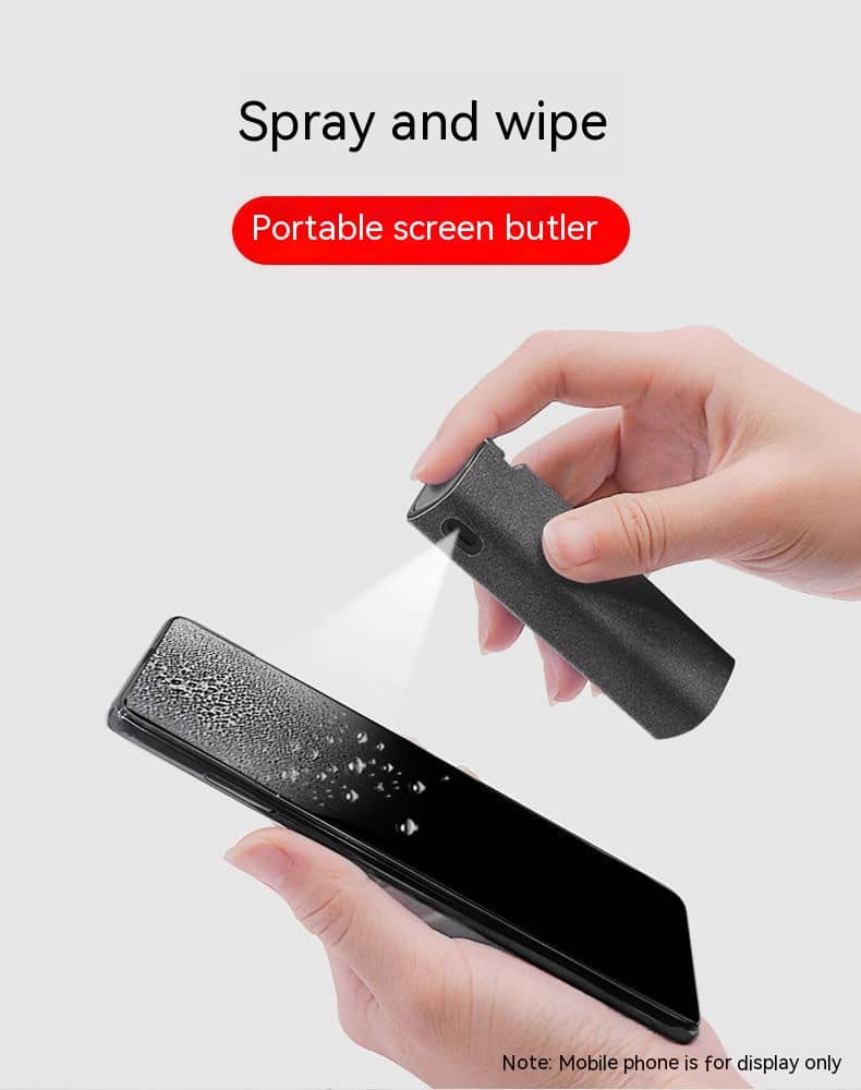 Giggly Gear black screen cleaning spray with integrated wipe for mobile devices