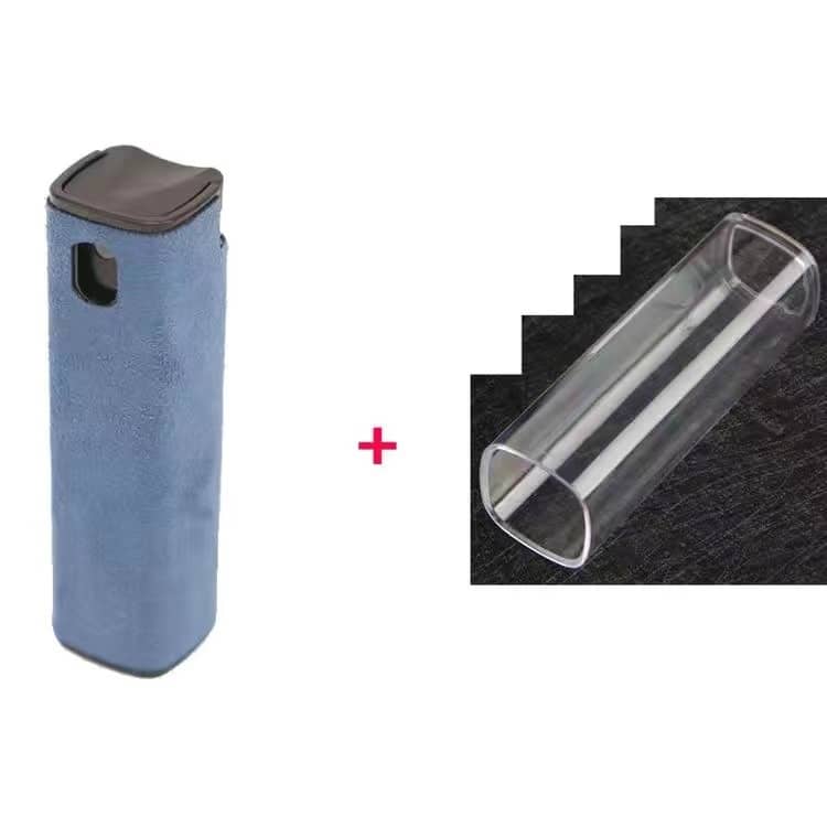 Giggly Gear blue screen cleaning spray with integrated wipe and clear plastic protective case